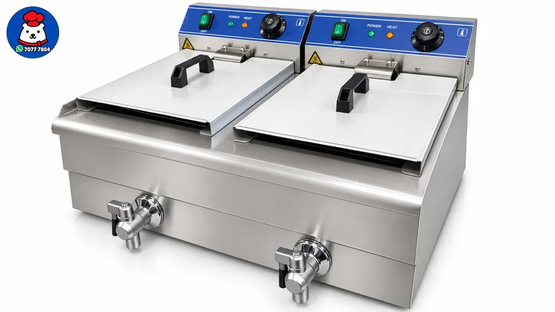 Freidora eléctrica Industrial doble - 33 litros con valvula