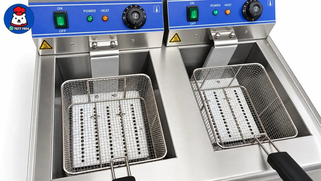 Vista 4 de Freidora eléctrica Industrial doble - 33 litros con valvula