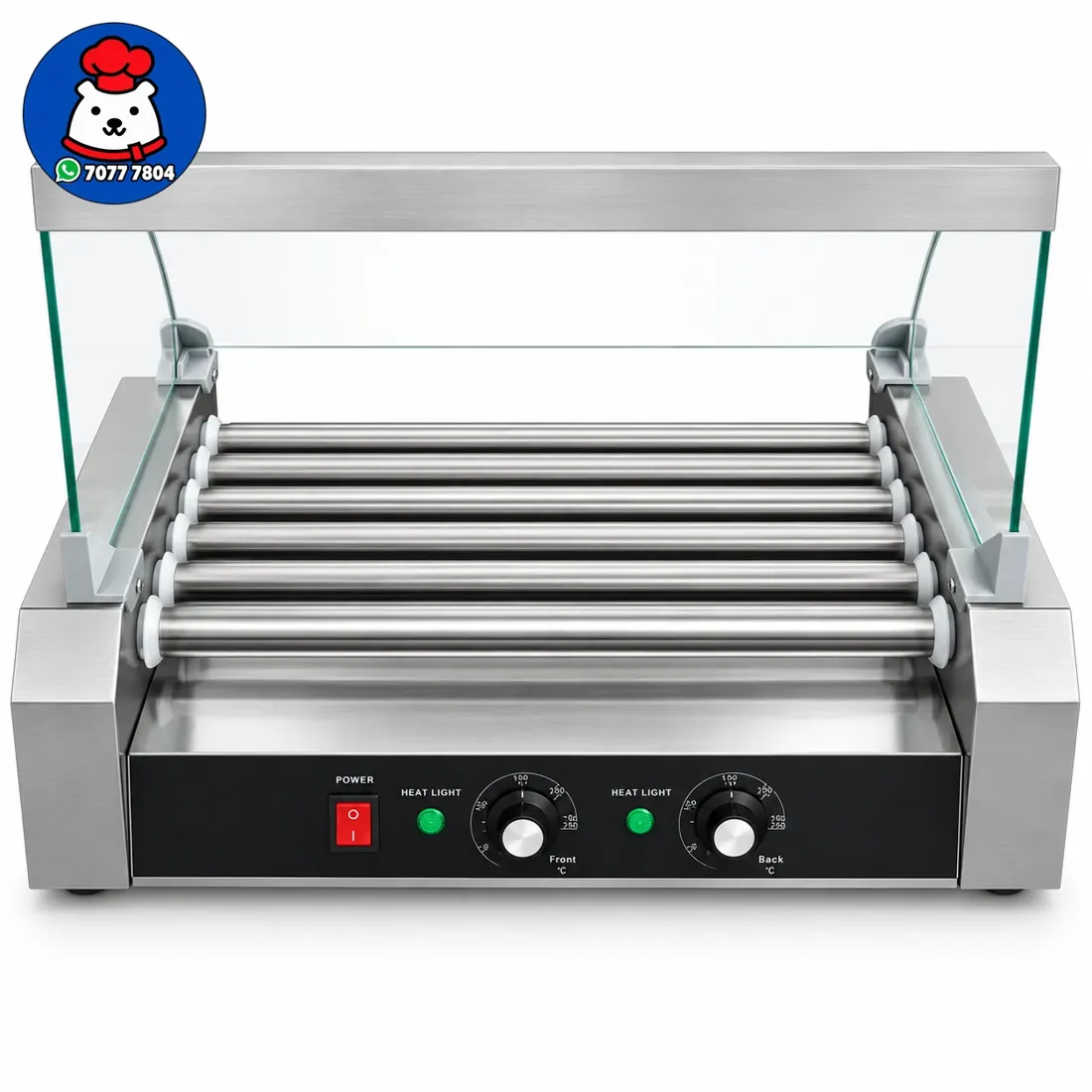 Vista 7 de Máquina de perros calientes de 7 rodillos con vitrina